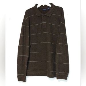 IZOD men's 100% cotton  pull over collar three buttons long sleeves sweater S:XL